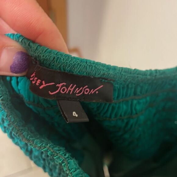 BETSEY Johnson womans silky green halter dress - Picture 8 of 9